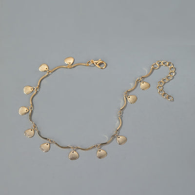 Classic simple summer beach style metal shell design versatile anklet - Syble's