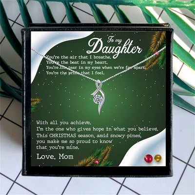 Light luxury single diamond design gift box pendant necklace for daughter