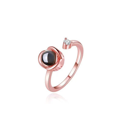 Novel and fashionable rose design projection ring - Syble's