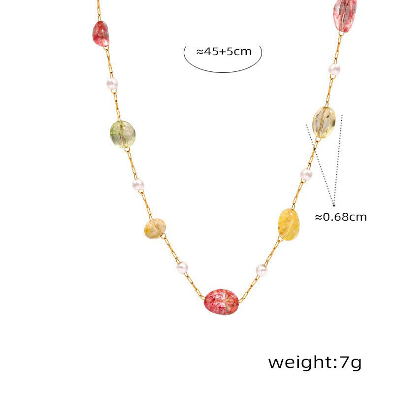Exquisite and noble 18K gold collarbone chain and gemstone design necklace