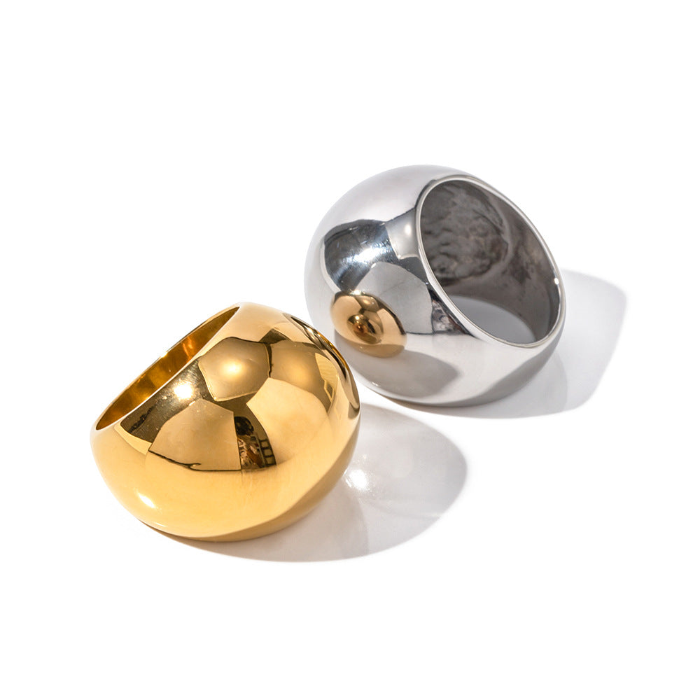 Gold Fashionable Spherical Design Ring - Syble's