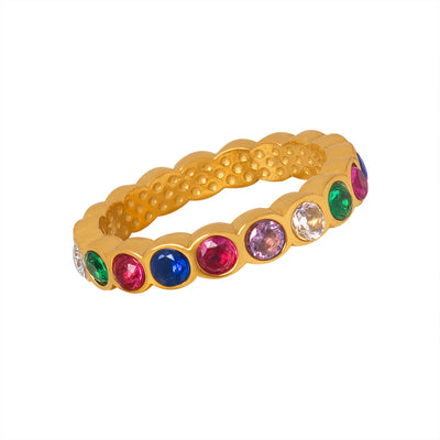 Gold Exquisite and Dazzling Zircon Design Ring - Syble's