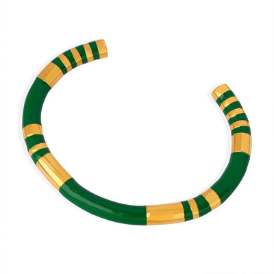 18K gold simple and elegant C-shaped opening design versatile bracelet