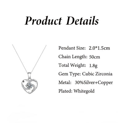 Fashionable Eternal Heart Cutout Love Heart Diamond Design Gift Box Pendant Necklace for Beloved Wife - Syble's