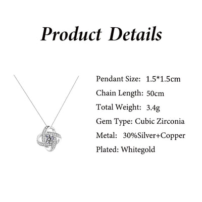 Exquisite and fashionable four-leaf clover hollow out diamond high-end gift box necklace - Syble's