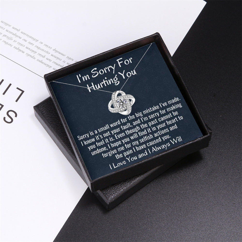 Exquisite Fashion Eternal Star Diamond and Zircon Design Gift Box Pendant Necklace - Syble's