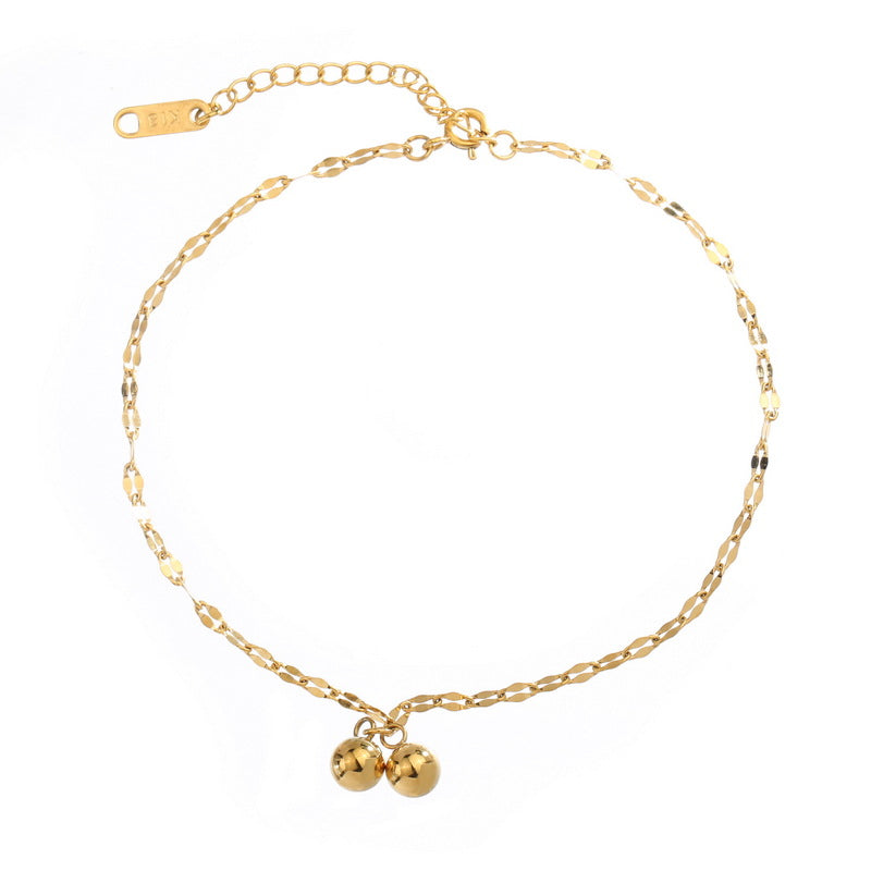 18k Gold Fashion Personality Small Ball Starry Design Mori All-Match Anklet - Syble's