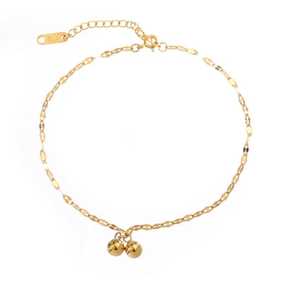 18k Gold Fashion Personality Small Ball Starry Design Mori All-Match Anklet - Syble's