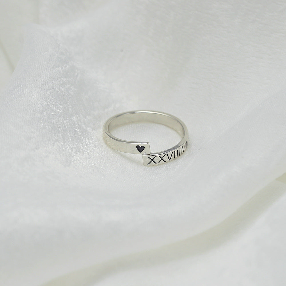 Light luxury fashion customizable name design versatile ring