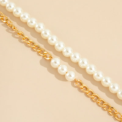 Pearl and chain two-piece anklet - Syble's