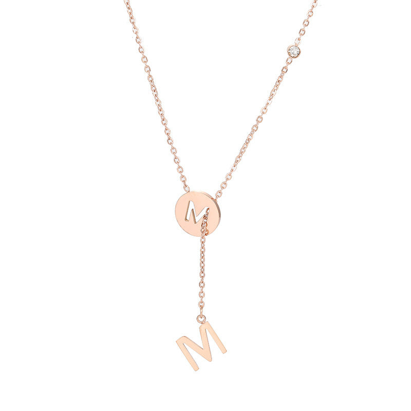 Fashionable Simple Customizable Name Light Luxury Design Necklace - Syble's