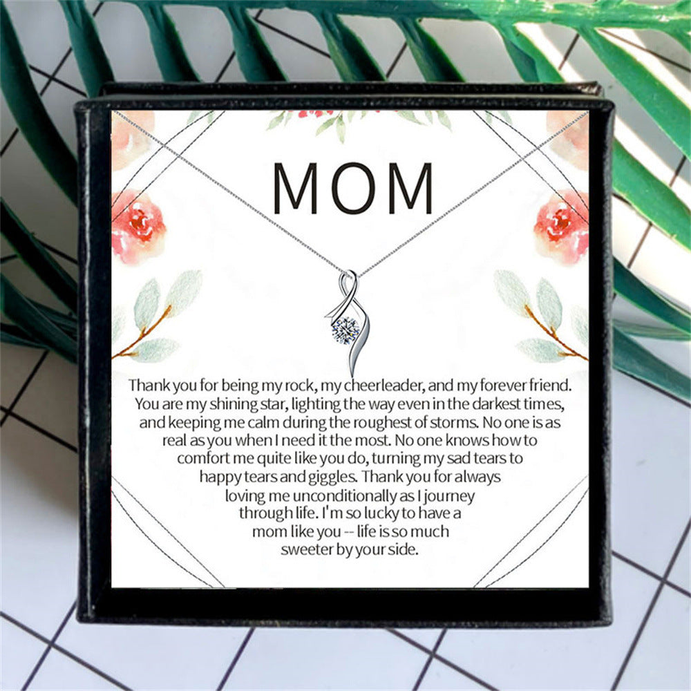 Mother's Day Simple Fashion Crystal Pendant Necklace - Syble's