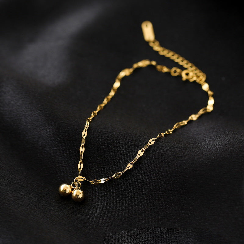 18k Gold Fashion Personality Small Ball Starry Design Mori All-Match Anklet