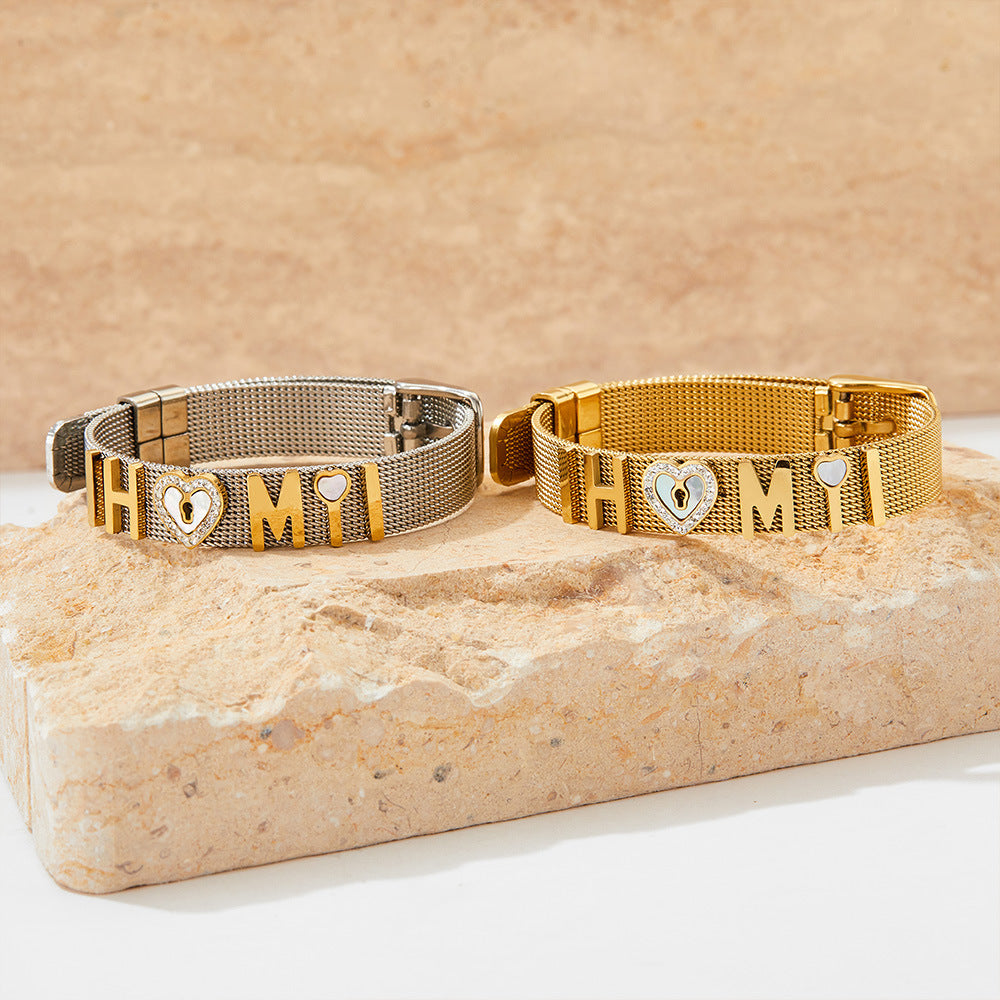 18K trendy fashion HM matching strap design light luxury style bracelet