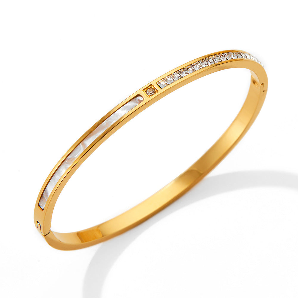 18K gold exquisite and fashionable square diamond design light luxury style bracelet