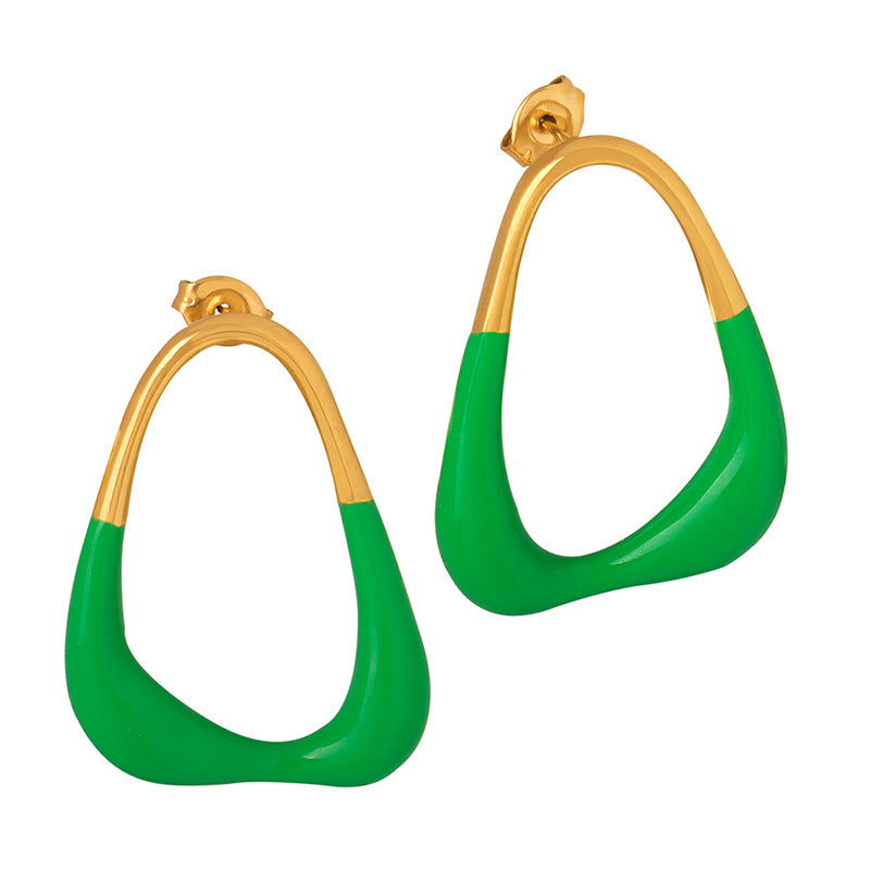 18k Gold Fashion Simple Irregular Design Versatile Earrings - Syble's