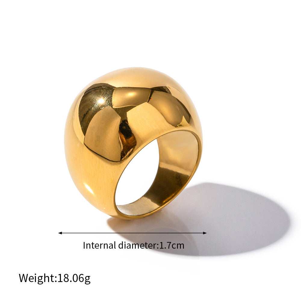 18K gold exaggerated fashionable spherical design versatile ring