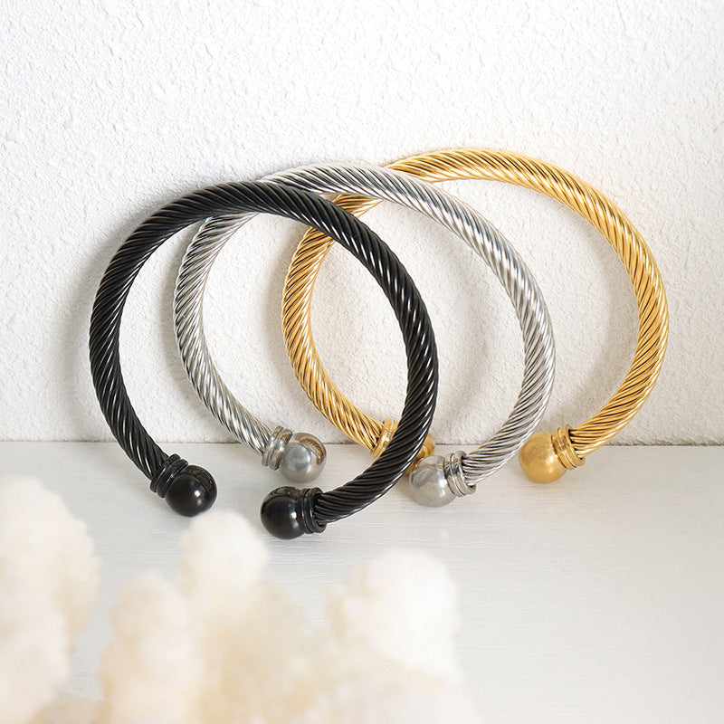18K gold fashionable simple thread design bracelet