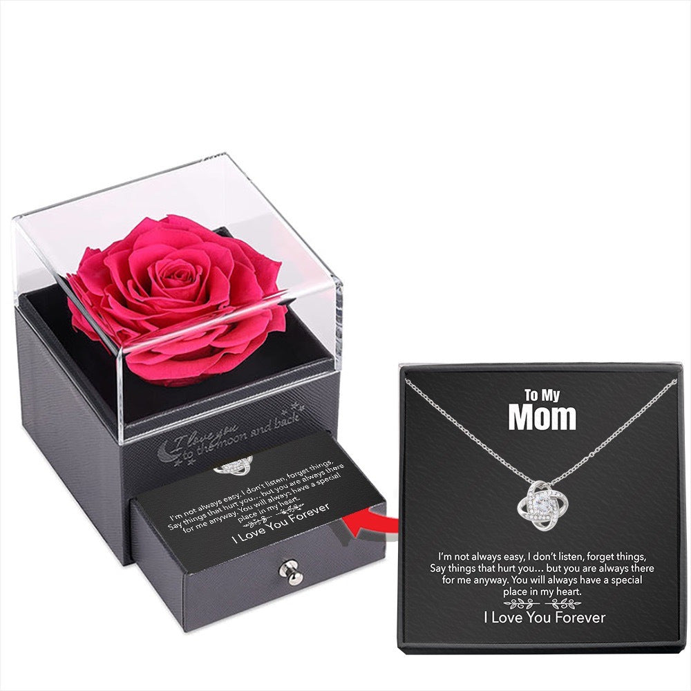 Mother's Day hollow four-leaf clover light luxury design necklace gift box set - Syble's