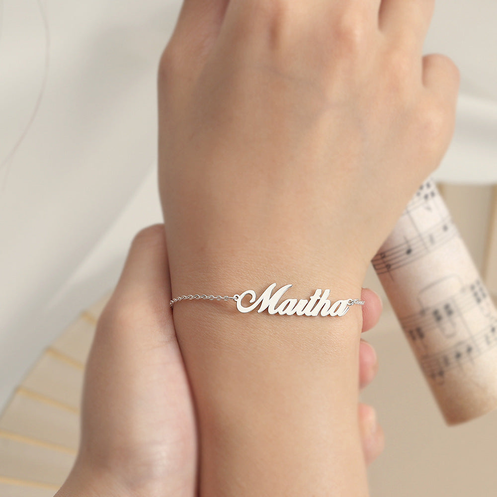 Noble and light luxury customizable name design simple wind bracelet