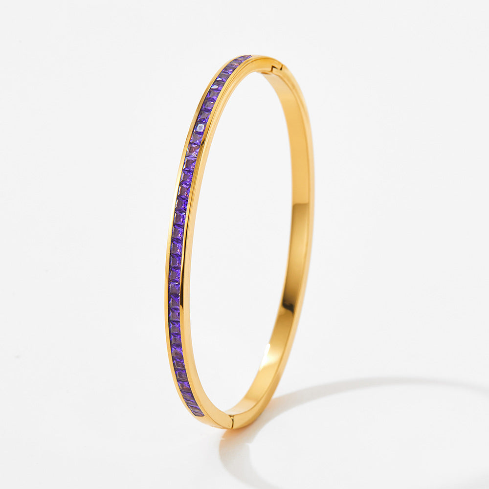 18K gold noble and dazzling diamond design versatile bracelet - Syble's