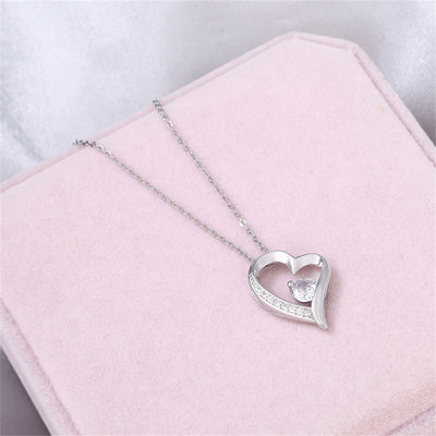 Mother's Day Hollow Heart Inlaid Zircon Design Necklace - Syble's