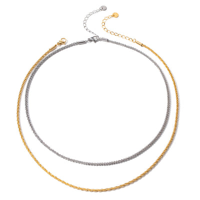 18K Gold Noble Simple Sparkling Glitter Design Necklace - Syble's