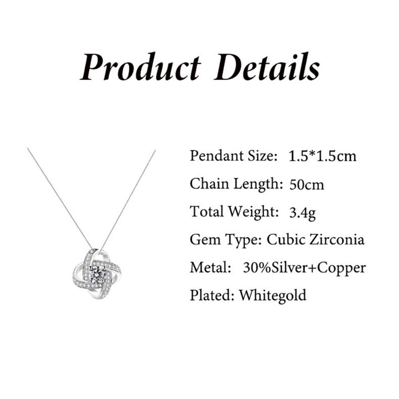 Fashion Simple Four Leaf Clover Diamond Design Gift Box Pendant Necklace For Great Mom - Syble's
