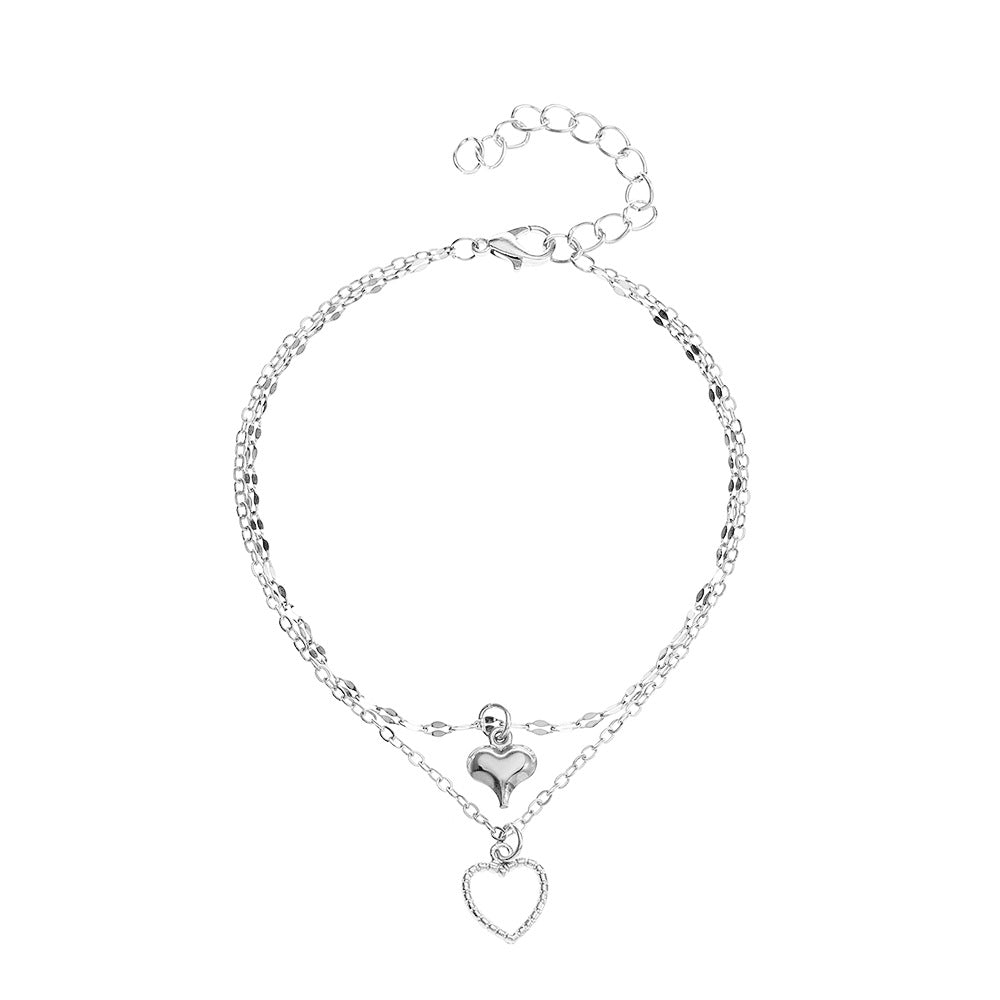 Stylish and simple double-layer butterfly/bohemian LOVE letter/love design all-match anklet