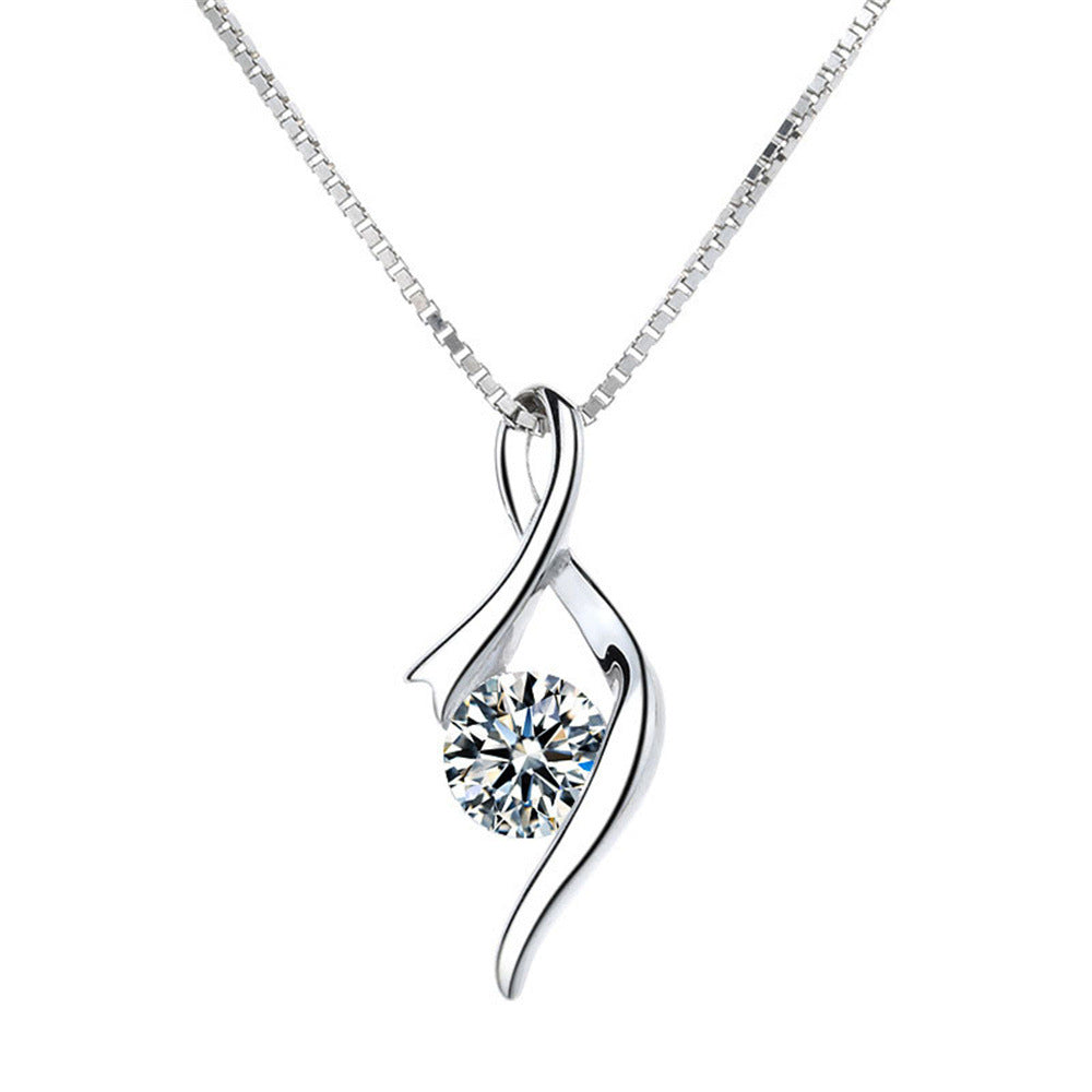 Mother's Day Simple Solitaire Design Pendant Necklace - Syble's