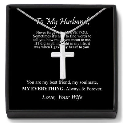 Fashion Trendy Cross Design Gift Box Pendant Necklace For Dear Husband - Syble's