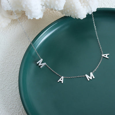 18K gold simple and elegant letter "MAMA" design light luxury style necklace - Syble's