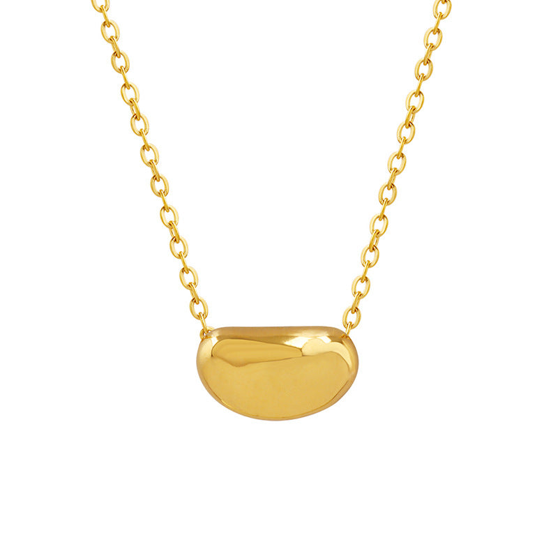 18K gold fashionable simple irregular oval design versatile necklace - Syble's