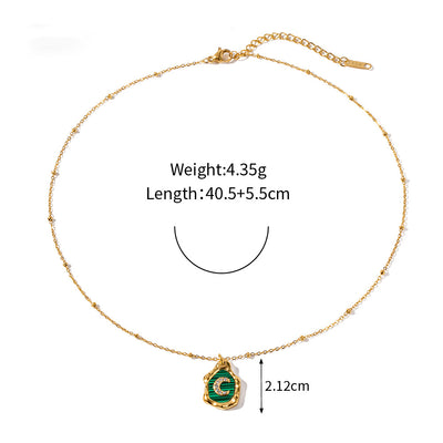 18k Gold Exquisite and Fashionable Irregular Bezel with Moon Inlaid Zircon Design Pendant Necklace - Syble's