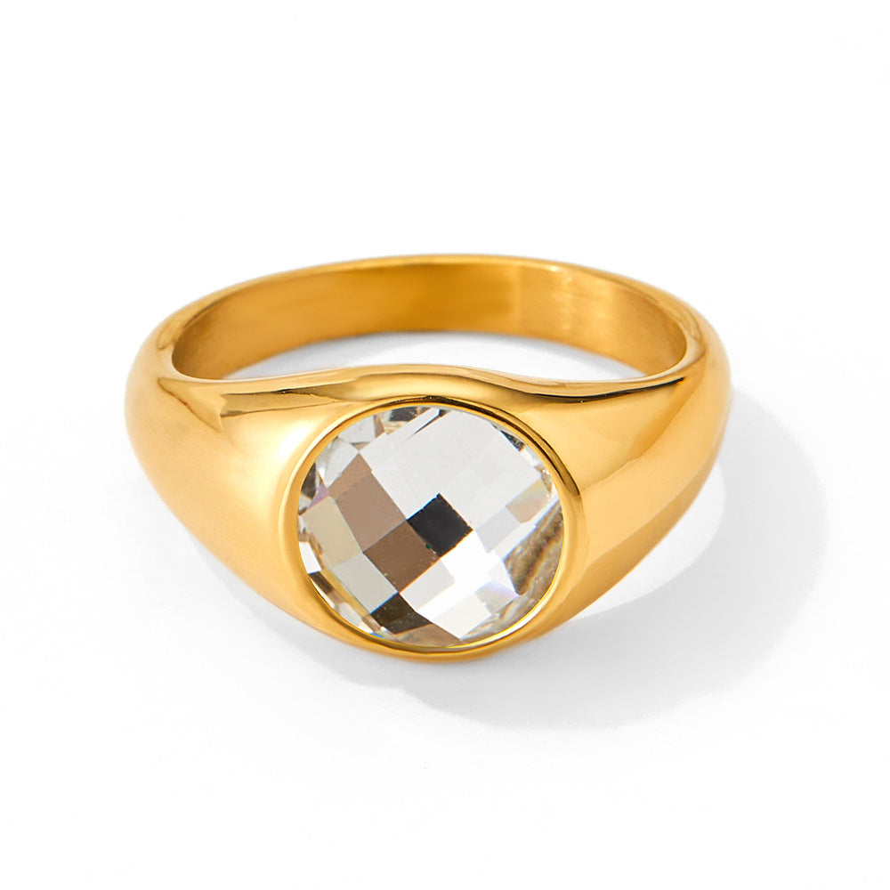 18k gold fashionable simple diamond design versatile ring