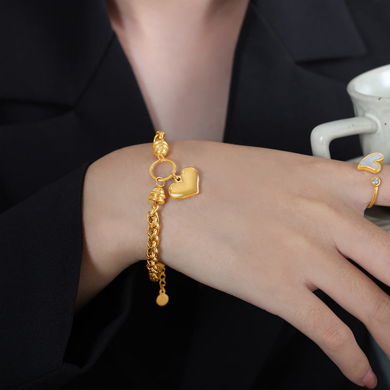 18K gold exquisite and noble love design versatile bracelet