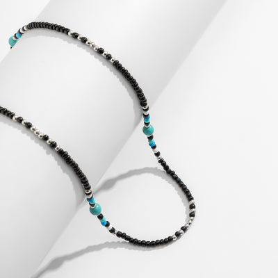 Trendy fashion stitching turquoise bohemian bead design all-match necklace - Syble's