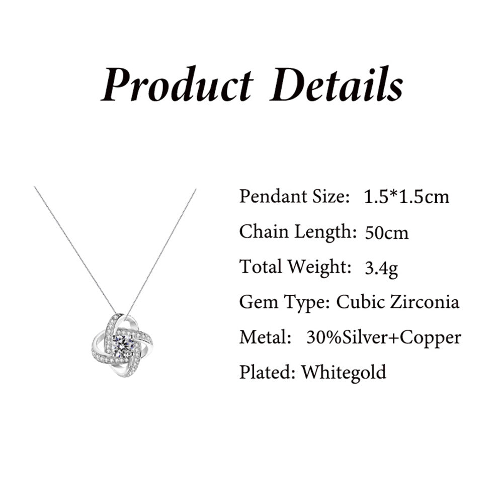 Light and luxurious four-leaf clover hollowed out diamond-set high-end gift box necklace for your lover - Syble's