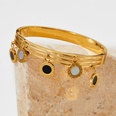Gold Personalized Roman Numeral Design Bracelet - Syble's