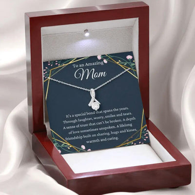 Mother's Day Herringbone Full Diamond Design Pendant Necklace - Syble's