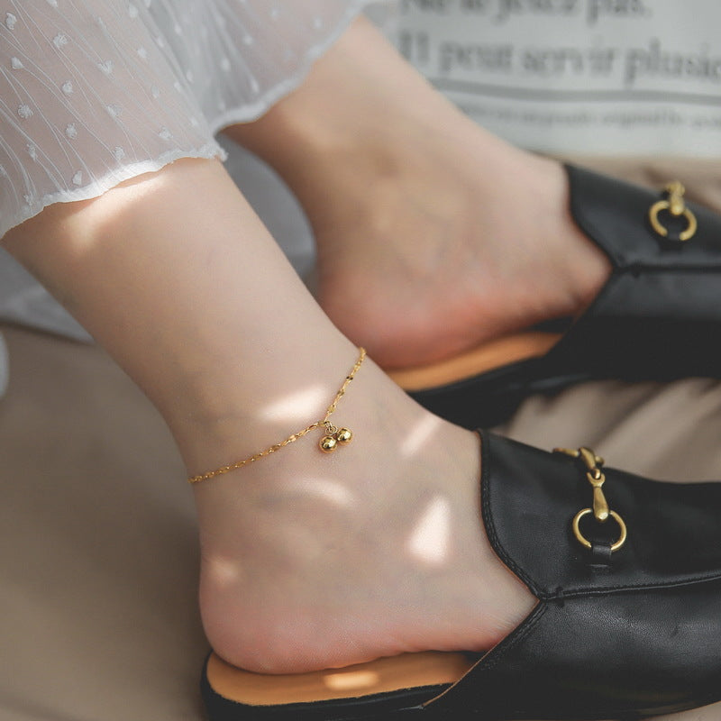 18k Gold Fashion Personality Small Ball Starry Design Mori All-Match Anklet