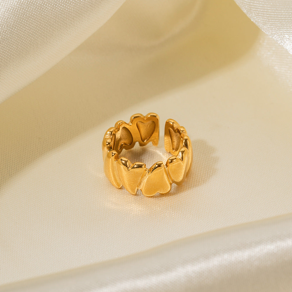 18K gold exquisite and fashionable love design ring - Syble's