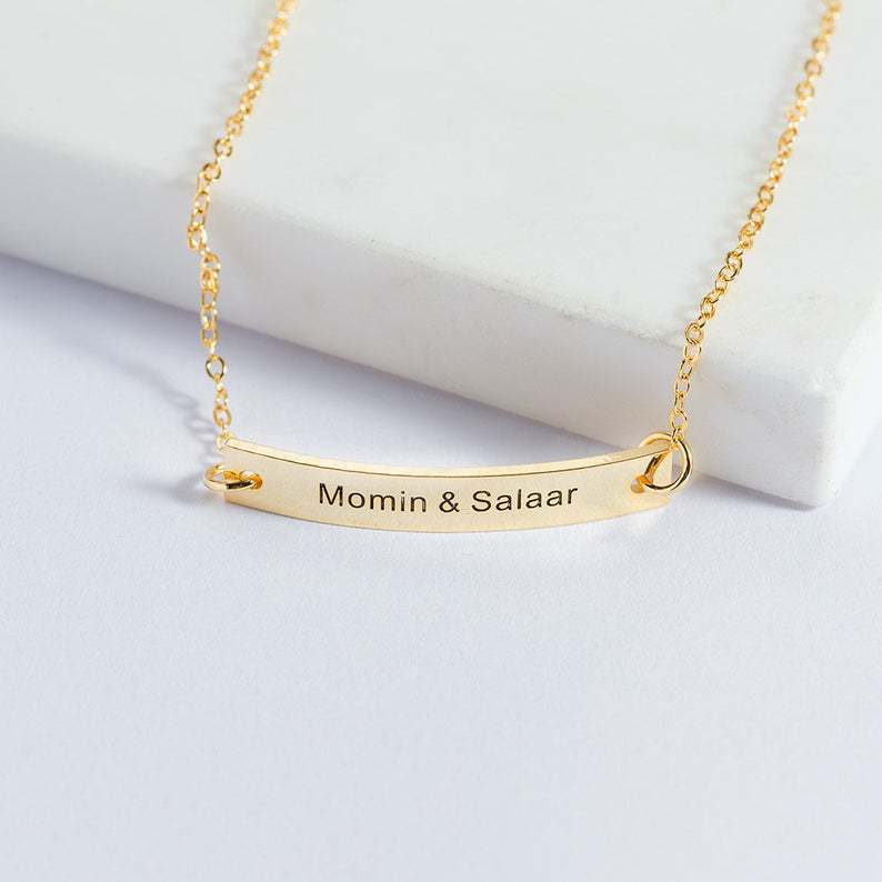 Simple atmospheric rectangular brand can be customized name design all-match bracelet