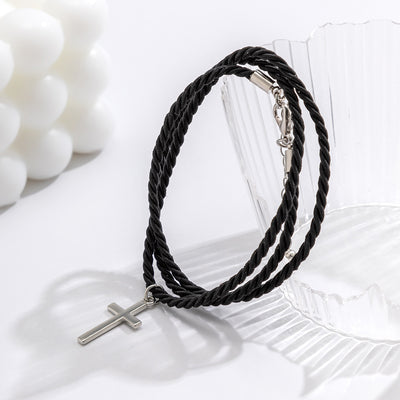 Fashion nation style multi -layer woven cross bracelet - Syble's