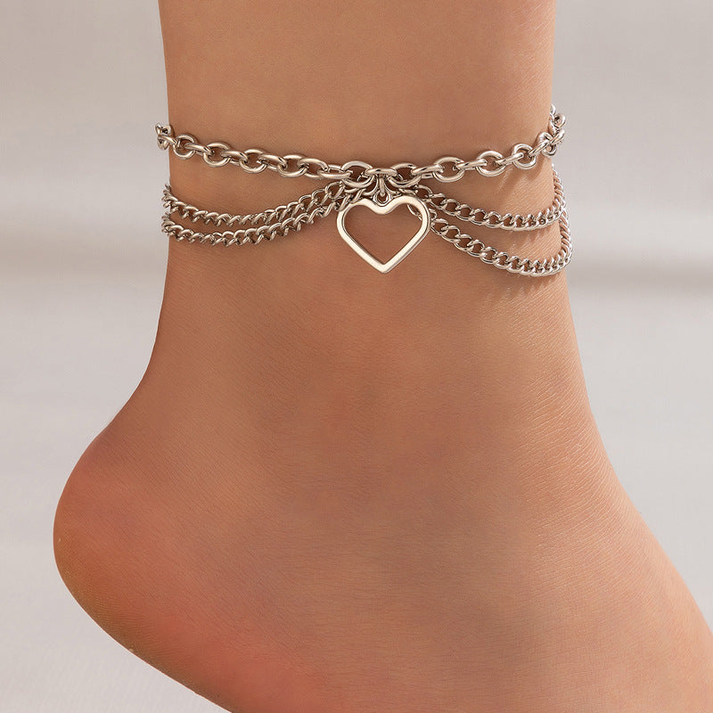 Geometric Multilayer Creative Anklet