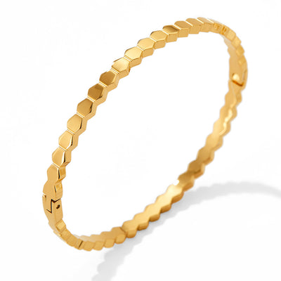 18K gold retro fashionable zircon design versatile bracelet - Syble's