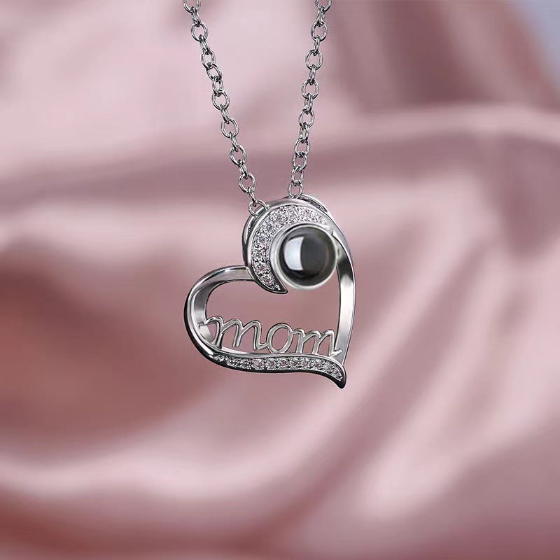 Exquisite and noble love diamond projection necklace - Syble's