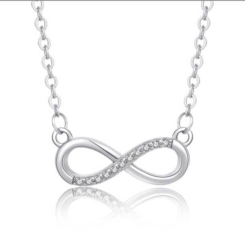 Trendy Figure 8 Diamond Design Gift Box Necklace for Mom or Daughter - Syble's