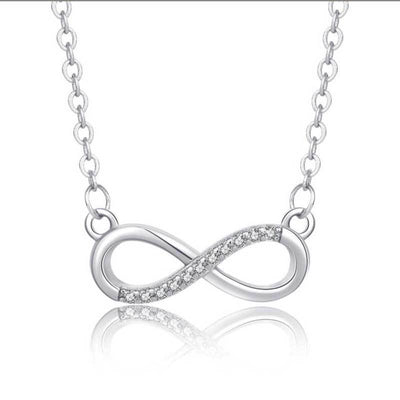 Trendy Figure 8 Diamond Design Gift Box Necklace for Mom or Daughter - Syble's