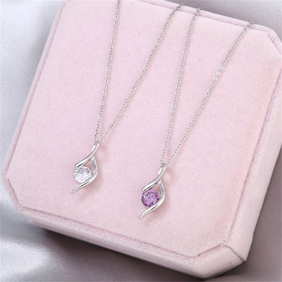 Simple and light luxury cupid's arrow diamond design gift box necklace for mother-in-law - Syble's
